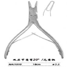 金鐘咬骨鉗  NAI010 18cm 雙關(guān)節(jié) 角彎20° 刃3.5 無角柄腦用咬骨鉗