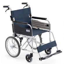 MIKI三貴手動輪椅車MPTC-46JL 藍色S-3重量11.5公斤，小型便攜，免充氣實心胎輪椅