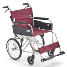 MIKI三貴手動輪椅車MPTC-46JL 紅色 S-2重量11.5公斤，小型便攜，免充氣實心胎 老人輪椅車