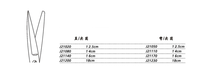 金鐘手術(shù)剪直尖圓 J21080 14cm 直尖圓