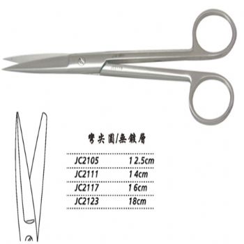 金鐘手術(shù)剪彎尖圓 JC2123 18cm 彎尖圓 WD