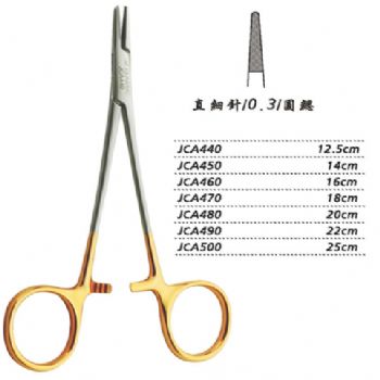 金鐘硬質(zhì)合金鑲片持針鉗直 細(xì)針 JCA480 20cm 直 細(xì)針 0.3 圓鰓