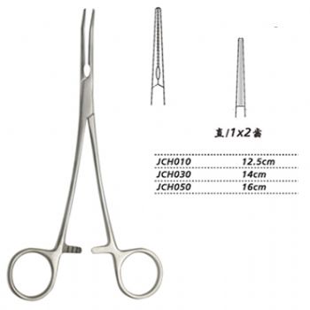 金鐘無損傷止血鉗  JCH010 12.5cm 直 1×2齒