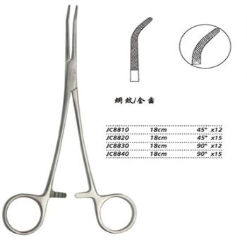 金鐘分離結扎鉗18cm JC8830 18cm 90°×12網紋全齒