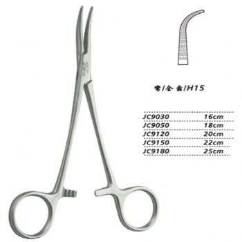 金鐘止血鉗胸腔止血鉗 JC9120 20cm 彎全齒 H15
