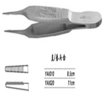 金鐘顯微眼用鑷  YAI010 8.5cm 直 唇頭齒