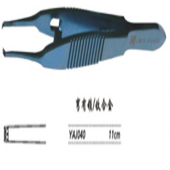 金鐘角膜固定鑷  YAJ040 11cm 彎 有鎖（鈦）