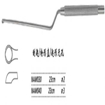 金鐘刮匙槍形 NAM030 23cm 槍形 直 匙形無孔 刃2