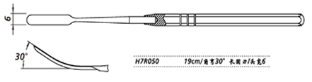金鐘鼻中隔剝離器角彎 H7R050 19cm 角彎30° 長(zhǎng)圓刃 頭寬6